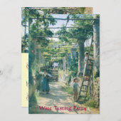 OUDE WIJNGAARD OOGST WIJNPROEVERIJ FEESTJE KAART (Voorkant / Achterkant)