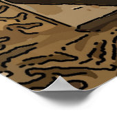 Oude Wijnlabel Tekst toevoegen Poster (Hoek)