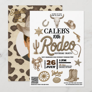 Oude Wild West Rodeo Western Verjaardagsfeestje Kaart