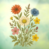 Oude Wilde Bloem Raamsticker (Vel 3)