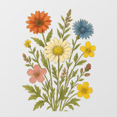 Oude Wilde Bloem Raamsticker (Vel)