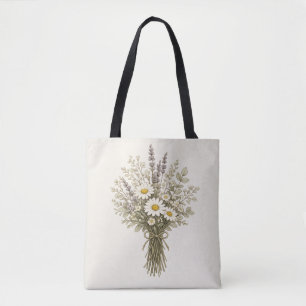 Oude Wilde Bloemen Boeket Draagtas