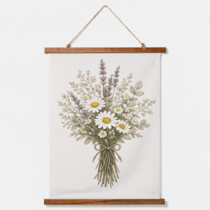 Oude Wilde Bloemen Boeket Hangend Wandkleed