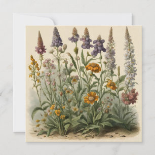 Oude wilde bloemen kaart