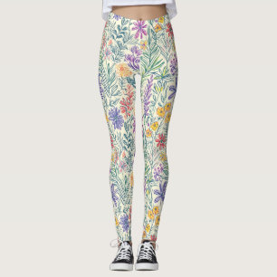 Oude Wilde Bloemenschets (2) Leggings