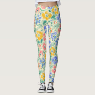 Oude Wilde Bloemenschets (3) Leggings