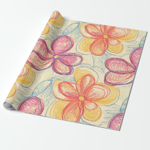 Oude Wilde Bloemenschets (4) Cadeaupapier