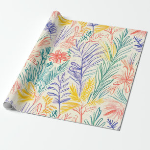 Oude Wilde Bloemenschets (7) Cadeaupapier