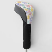 Oude Wilde Bloemenschets (9) Golfheadcover (Schuin)