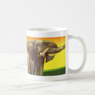 Oude wilde dieren, Afrikaanse olifant met zonsonde Koffiemok