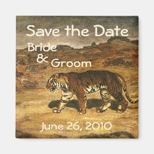 Oude wilde dieren Tijgers, Save the Date! Magneet