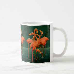 Oude wilde dieren vogels, tropische roze flamingo' koffiemok