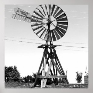 Oude Windmill Black White Photography Farmhouse Ar Poster