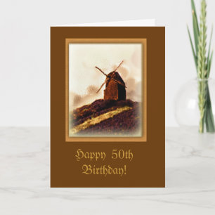 Oude Windmill Custom Birthday Card Kaart