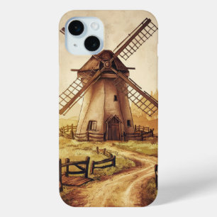 Oude windmolen iPhone 15 mini hoesje
