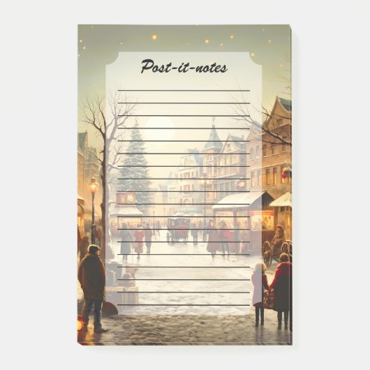 Oude winter snijmarkt dorp post-it® notes (Voorkant)