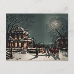 Oude winterlandschap ansichtkaart briefkaart