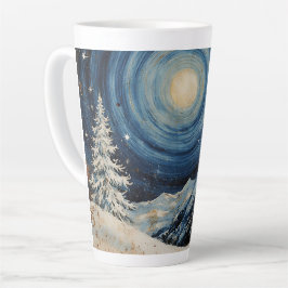 Oude winters kerst ontsnapping latte mok