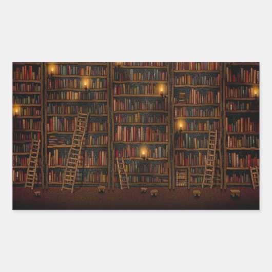 Oude wisselaarleesruimte rechthoekige sticker (Voorkant)