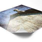 Oude witte Barn Grunge Foto Afdruk (Hoek)