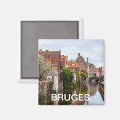 Oude woningen in Brugge, België Magneet (Voorkant / Achterkant)
