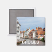 Oude woningen in Brugge, België Magneet (Voorkant / Achterkant)