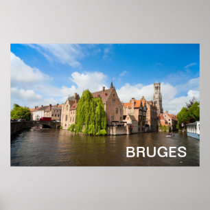 Oude woningen in Brugge, België Poster
