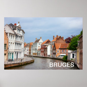 Oude woningen in Brugge, België Poster