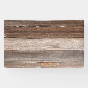 Oude Wooden buitenwand van een boerderij Spandoek