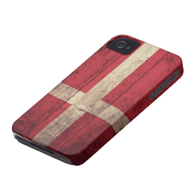 Oude Wooden Denmark Vlag Case-Mate iPhone Case (Onderkant)
