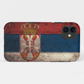 Oude Wooden Servië Vlag Case-Mate iPhone Case (Achterkant (horizontaal))