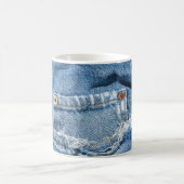 Oude Worn Blue Jeans Classic White Mok (Center)