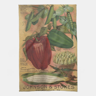Oude zaadcatalogus Johnson & Stokes theedoek   