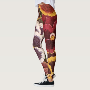 Oude zaadpaketlabels, tuin viooltjes bloemen leggings