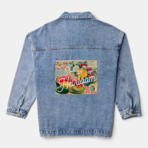 Oude zaadpakket grappig erfstuk tuinman denim jacket