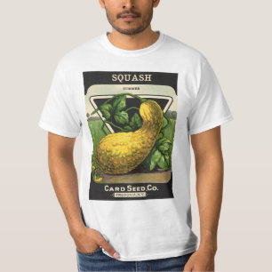 Oude Zaadpakket Label Kunst Gele Zomer Squash T-shirt