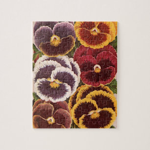 Oude Zaadpakketlabels, Tuin Viooltjes Bloemen Legpuzzel