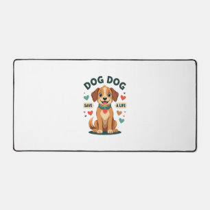 Oude Zacht Rescueshond Red Een Leven Cartoon Puppy Bureaumat