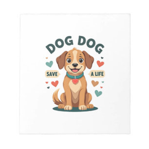 Oude Zacht Rescueshond Red Een Leven Cartoon Puppy Notitieblok
