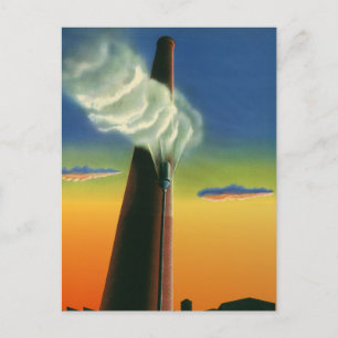 Oude Zakelijke, Stoomfluit Fabriek Zonsopgang Briefkaart