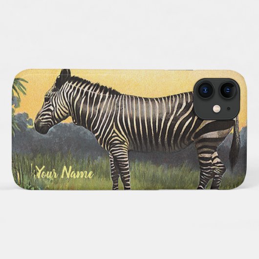 Oude zebra in de Afrikaanse savanne, wild dier Case-Mate iPhone Case (Achterkant (horizontaal))