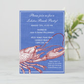 Oude Zee Kreeft Bak Strandfeest Kaart (Staand voorkant)