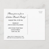 Oude Zee Kreeft Bak Strandfeest Uitnodiging Briefkaart (Achterkant)