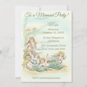 Oude Zeemeerminnen Onder Zee Feest Uitnodiging (Achterkant)