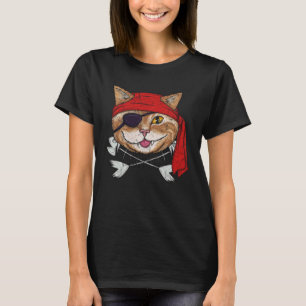 Oude Zeerover Kat Leuke Kitten Kruis Botten Hallow T-shirt