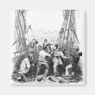 Oude zeerovers en een schipbreukeling piratenschip magneet