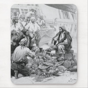 Oude zeerovers tellen hun schatten en buit muismat