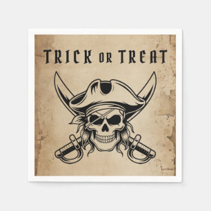 Oude Zeeroverskaarsentruc Of Behandel Halloween Servet