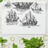 OUDE ZEESCHEPEN THEEDOEK (Gevouwen)