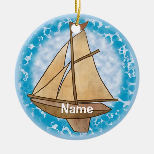 Oude zeilboot ornament (Voorkant)